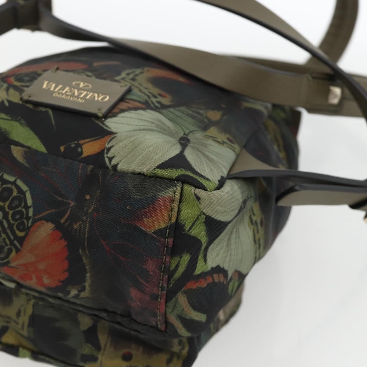Valentino Garavani Backpack Denim with Butterfly Applique, Khaki, Nylon, Backpack