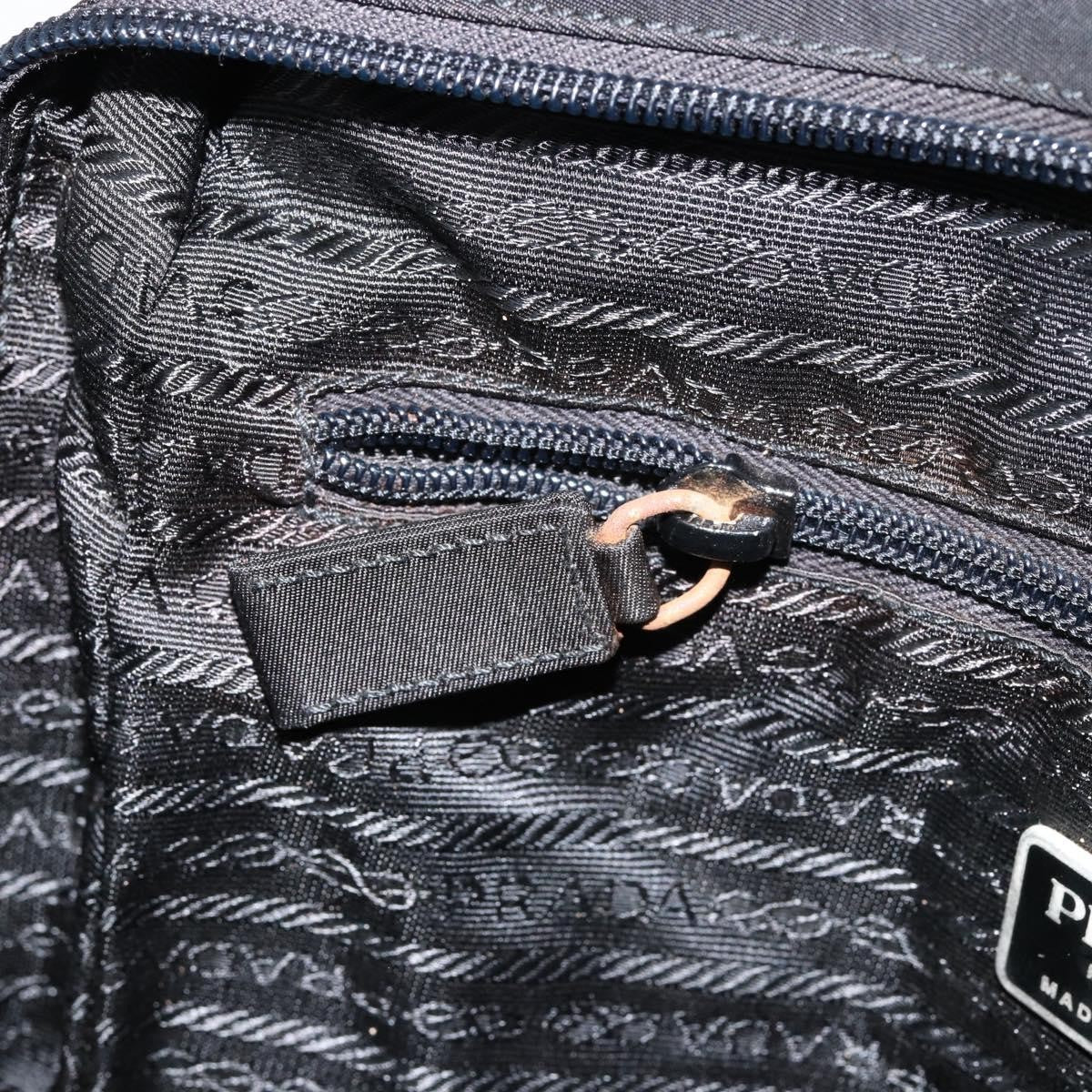 Prada Zip Messenger Tessuto with Leather, Black, Nylon, Handbag