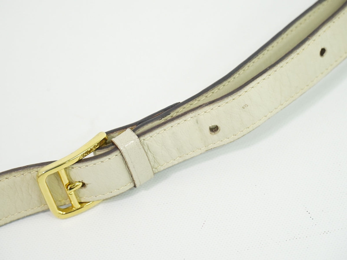 Celine Flap Shoulder Leather, Beige, Leather, Shoulder Bag