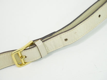 Celine Flap Shoulder Leather, Beige, Leather, Shoulder Bag