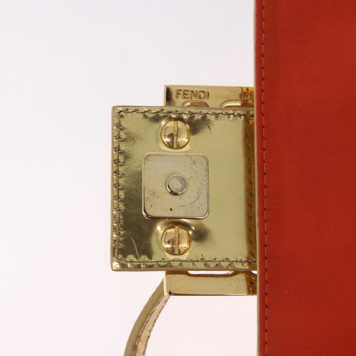 Fendi Mamma Baguette Zucchino canvas, Gold, Canvas, Shoulder Bag