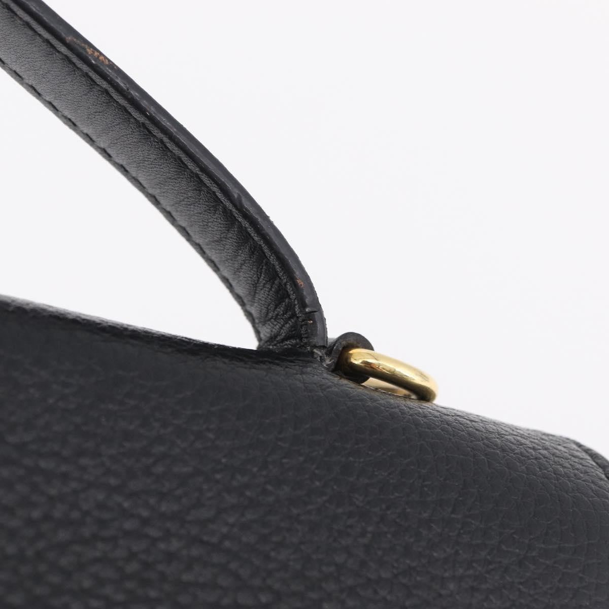 Celine Top Handle Leather, Black, Leather, Handbag