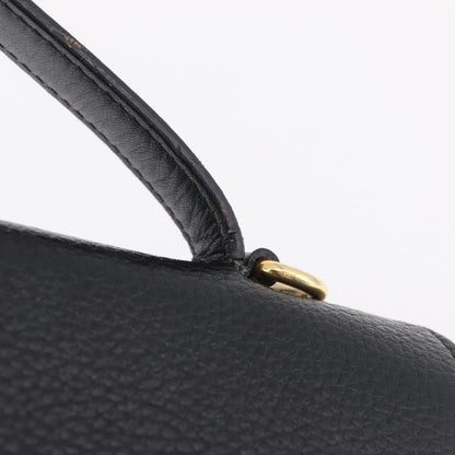 Celine Top Handle Leather, Black, Leather, Handbag