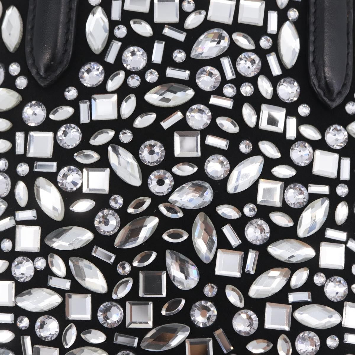 Salvatore Ferragamo Convertible Crystal Embellished Leather, Black, Leather, Tote Bag
