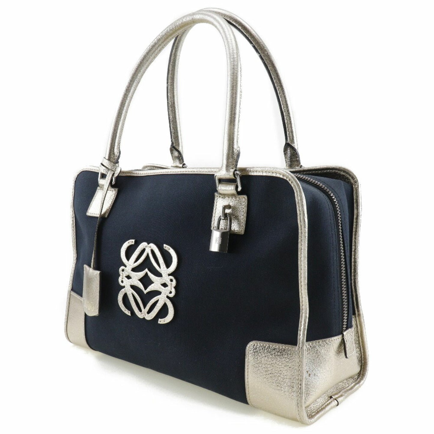 Loewe Amazona, Navy, Canvas, handbag