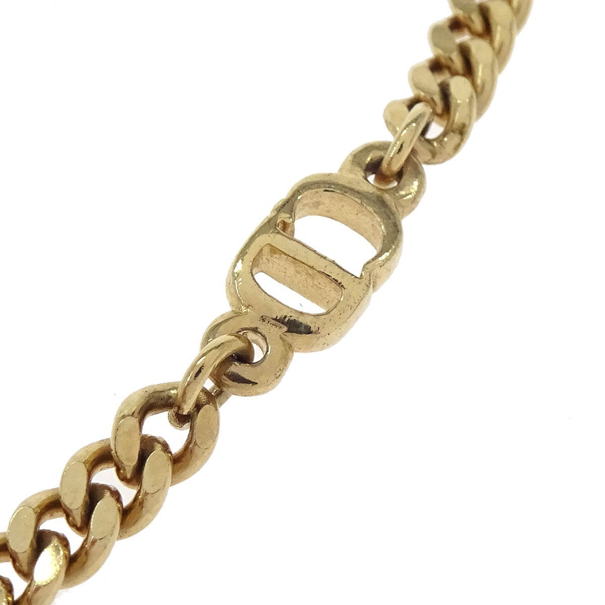 Christian Dior CD Chain Link Metal, Gold, Gold Plated, Necklace