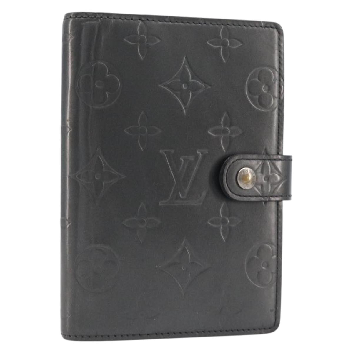 Louis Vuitton Agenda Cover Patent Leather, Black, Canvas, Wallet