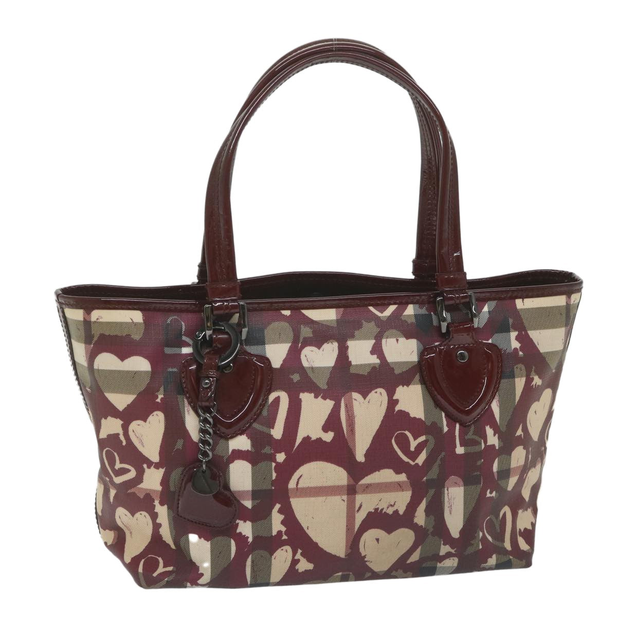Burberry Open Nova Check Heart Coated Canvas, Multicolour, Canvas, Tote Bag