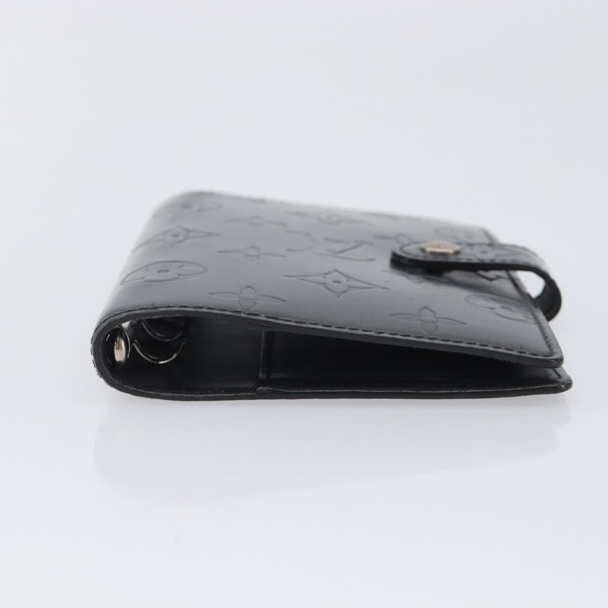 Louis Vuitton Agenda Cover Patent Leather, Black, Canvas, Wallet