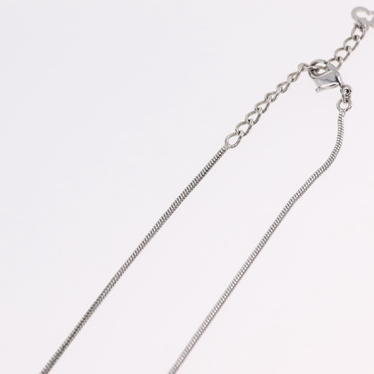 Christian Dior D logo Pendant Metal, Silver, Metal, Necklace