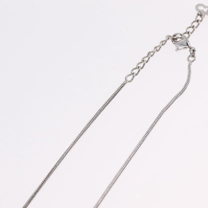 Christian Dior D logo Pendant Metal, Silver, Metal, Necklace