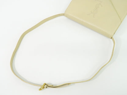 Saint Laurent Uptown Leather, Beige, Leather, Crossbody Bag