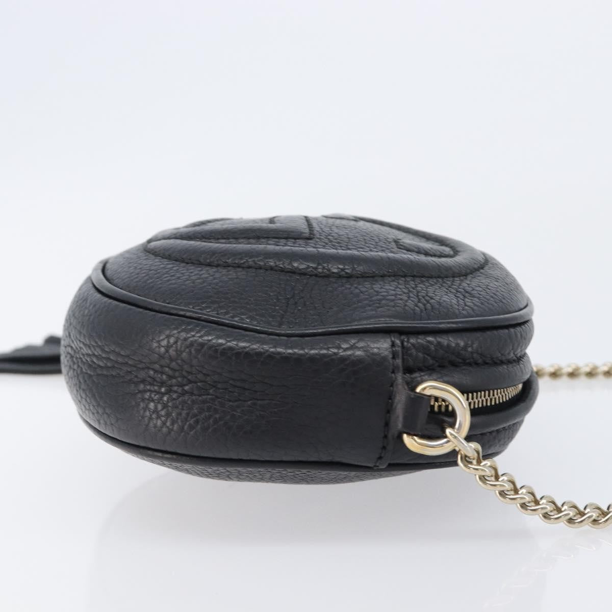 Gucci Soho Chain Leather, Black, Leather, Handbag