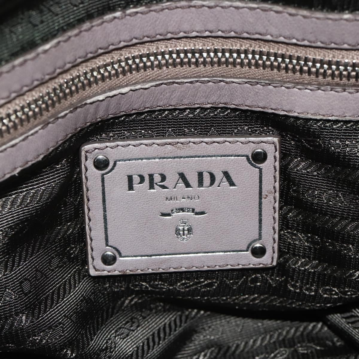 Prada Gaufre Convertible Satchel Nappa Leather, Gray, Leather, Handbag