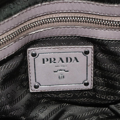Prada Gaufre Convertible Satchel Nappa Leather, Gray, Leather, Handbag