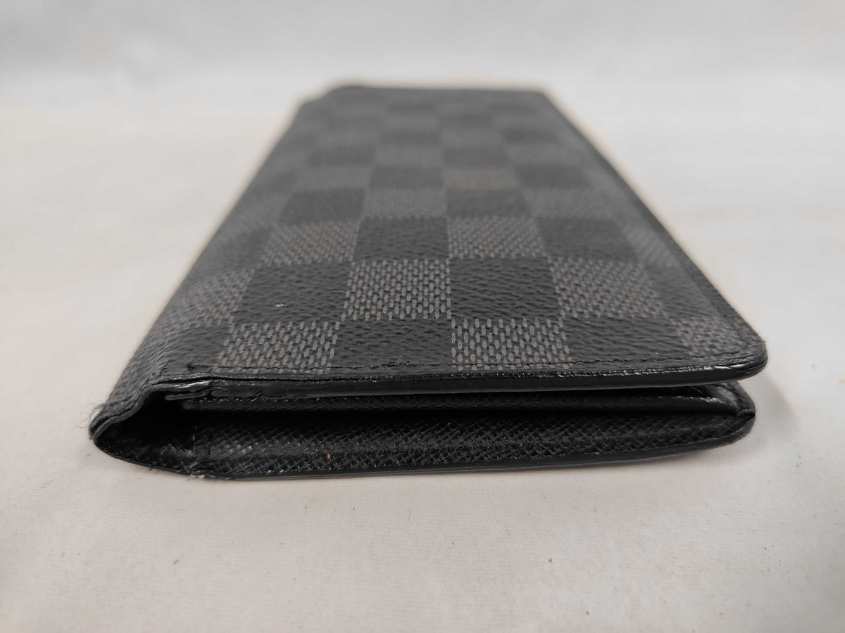 Louis Vuitton Brazza Damier Graphite, Black, Canvas, Wallet