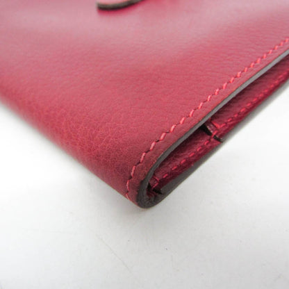 Hermes Dogon Compact Leather, Red, Leather, Wallet
