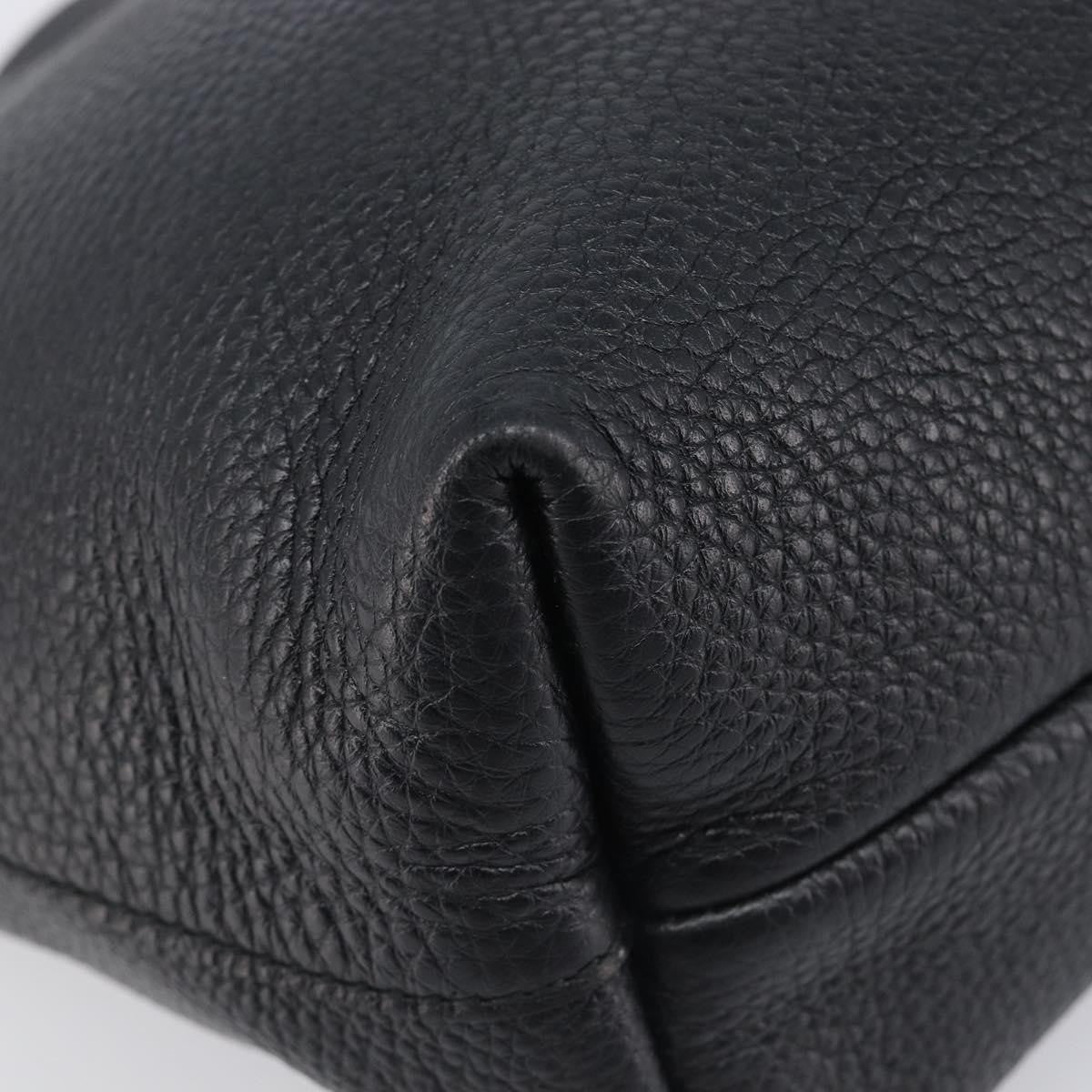 Salvatore Ferragamo Gancini Leather, Black, Leather, Handbag