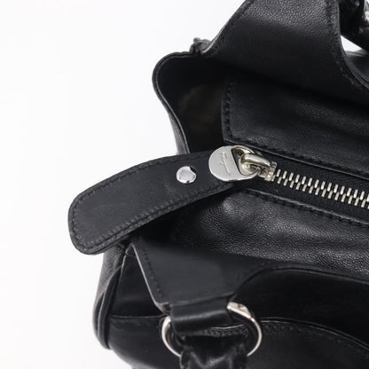 Salvatore Ferragamo Gancini Leather, Black, Leather, Handbag