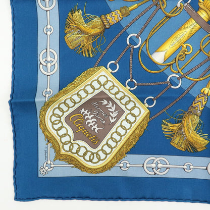 Hermes Carré 42 Silk, Blue, Silk, Scarf