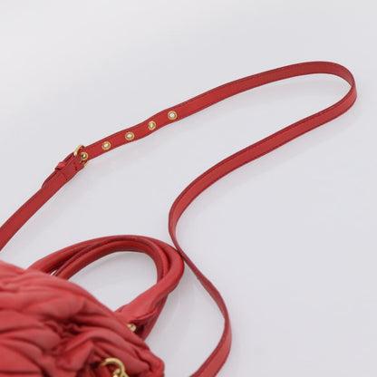 Miu Miu Madras Bowler Matelasse Leather, Red, Leather, Handbag