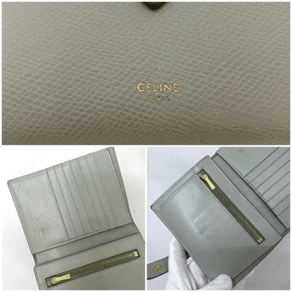 Céline, Grey, Leather, wallet