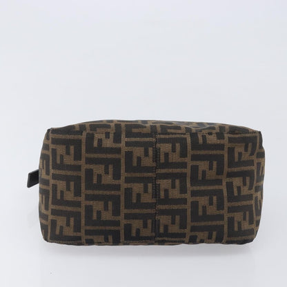 Fendi Round Flap Baguette Zucca Canvas, Black, Canvas, Shoulder Bag