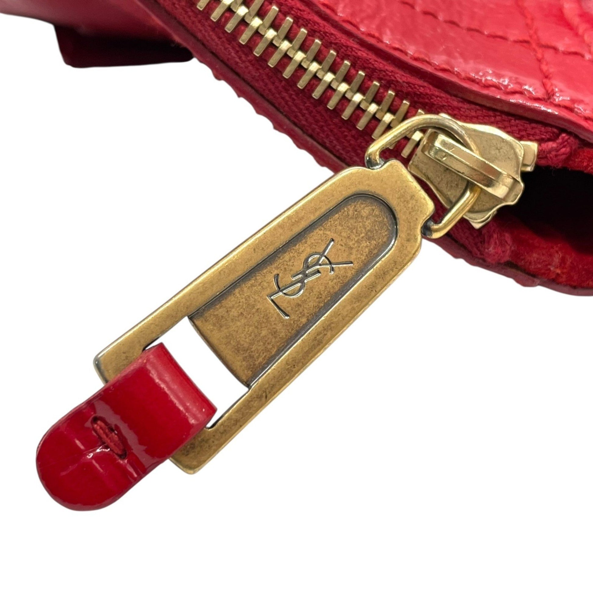 Saint Laurent Downtown Handbag Patent, RED, LEATHER, Handbag