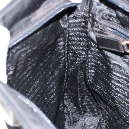 Prada Zip Messenger Tessuto with Leather, Black, Nylon, Handbag
