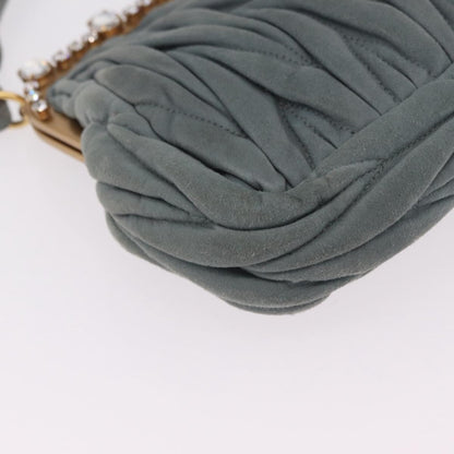 Miu Miu Matelassé Frame Clutch Matelassé Leather, Gray, Suede, Clutch
