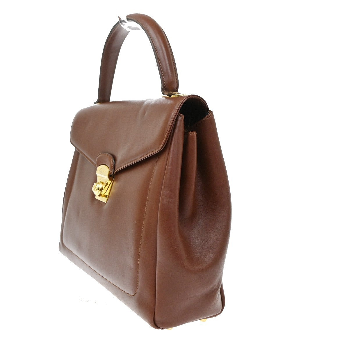 Salvatore Ferragamo Vintage Top handle Leather, Brown, Leather, Handbag