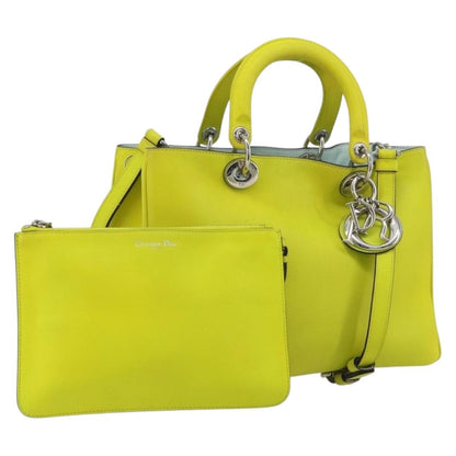 Christian Dior Diorissimo Tote Smooth Calfskin, Yellow, Leather, Handbag