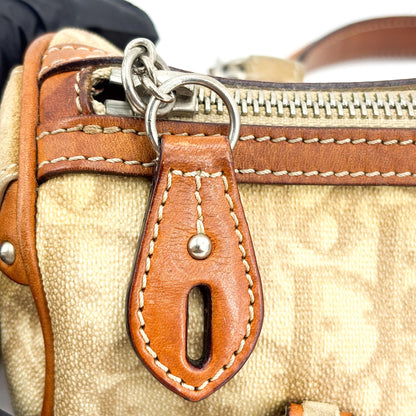 Christian Dior Vintage Trotter Romantique Boston Diorissimo Coated Canvas, Brown, Canvas, Handbag