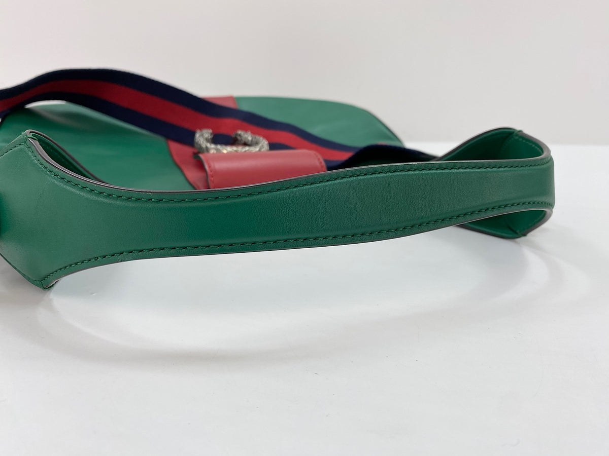 Gucci Dionysus Hobo Leather, Green, Leather, Shoulder Bag