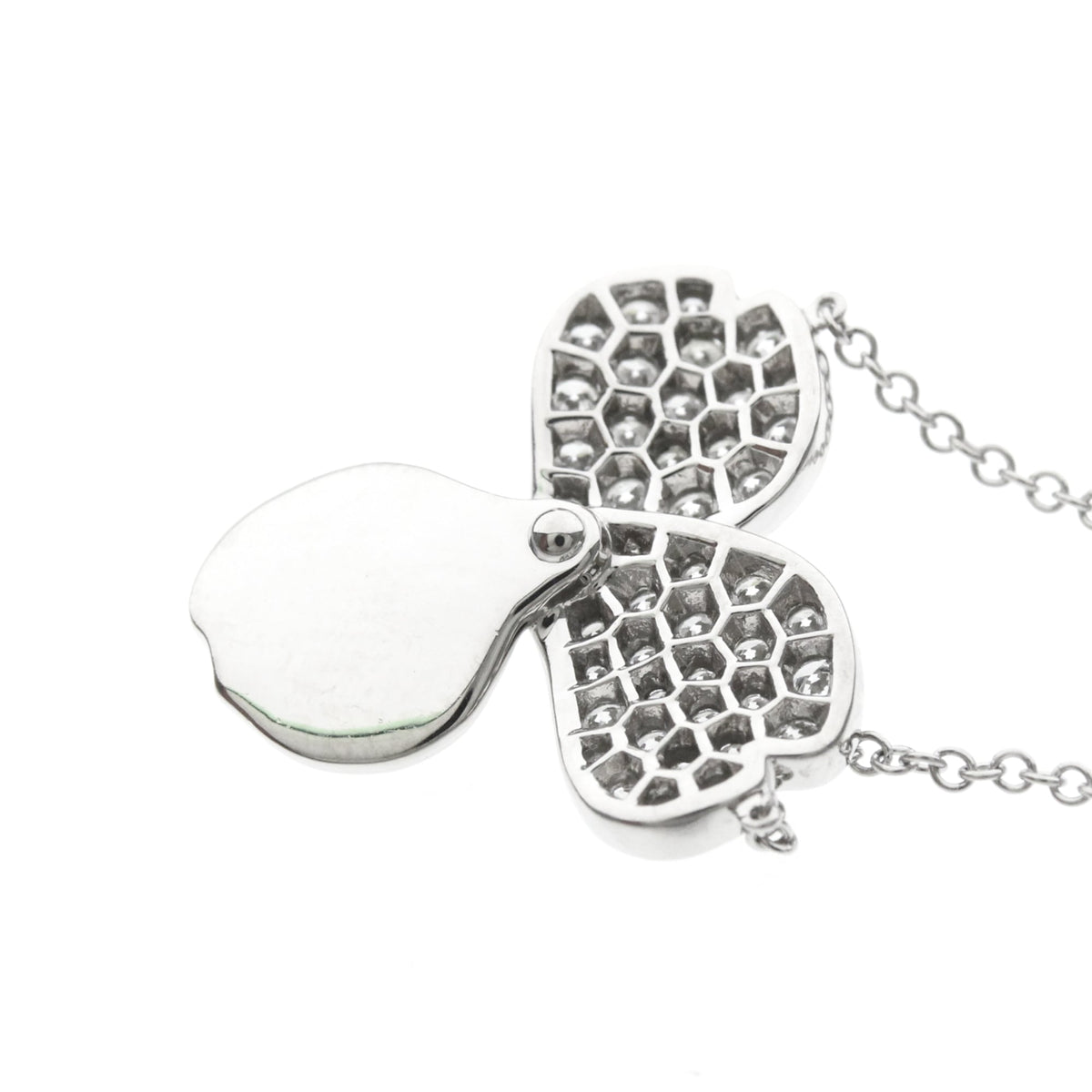 Tiffany & Co. Paper Flowers Pendant Platinum with Pave Diamonds, Silver, Platinum, Necklace