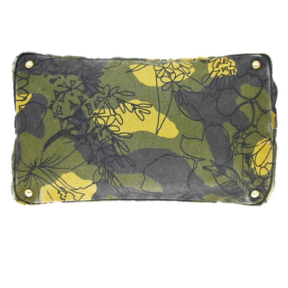 Prada Canapa Printed Canvas, Green, Canvas, Tote Bag