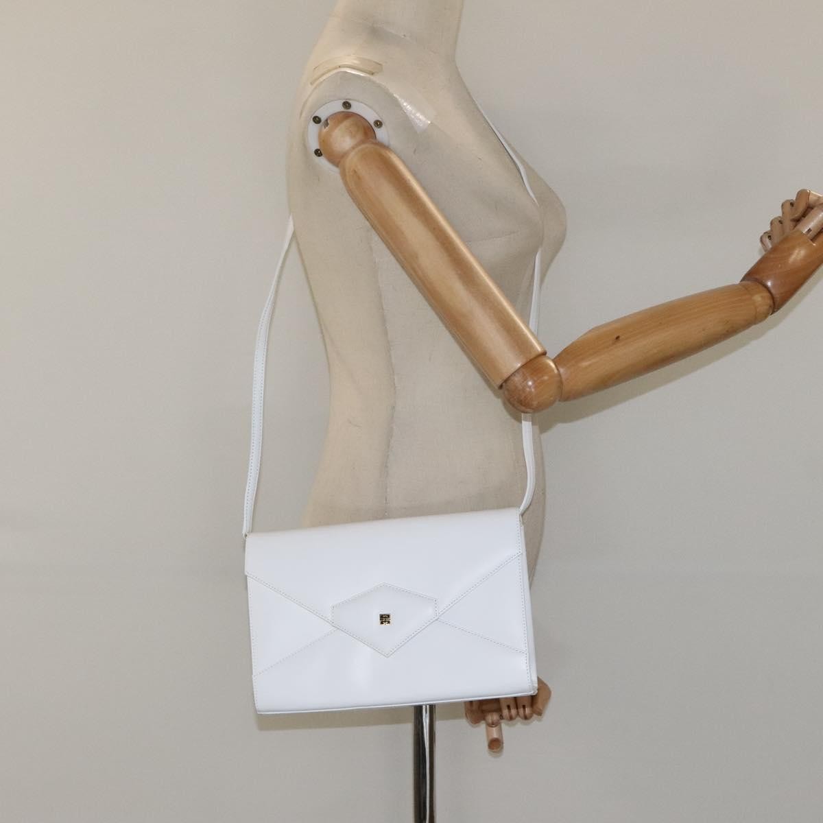 Givenchy Vintage 4G Leather, White, Leather, Shoulder Bag