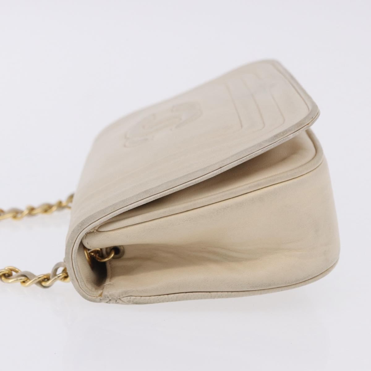 Chanel Vintage CC Stitch Flap Leather, Beige, Leather, Shoulder Bag