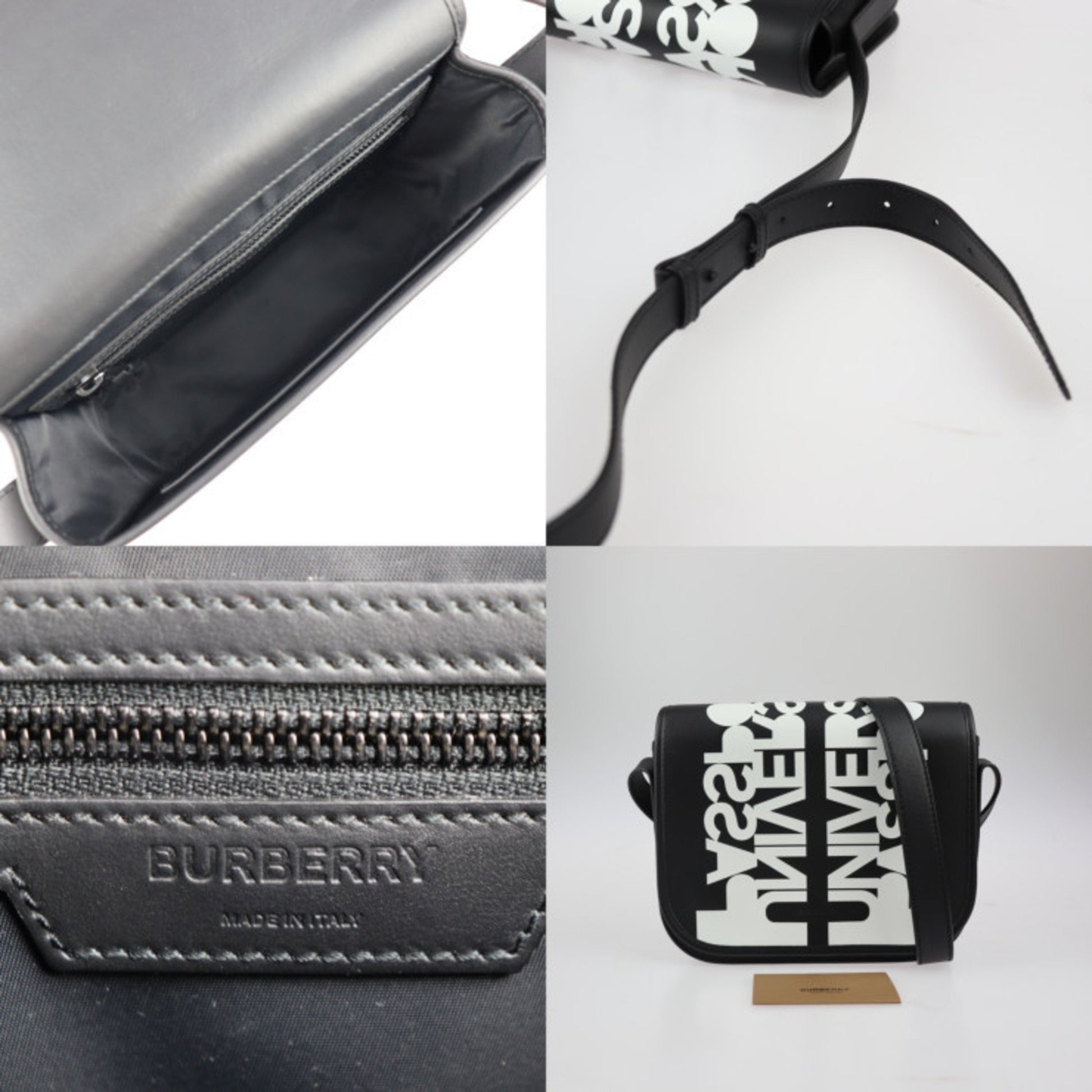 Burberry, Black, Leather, shoulder