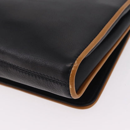 Celine Flap Shoulder Leather, Black, Leather, Shoulder Bag