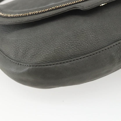Fendi Shoulder Leather, Gray, Leather, Shoulder Bag