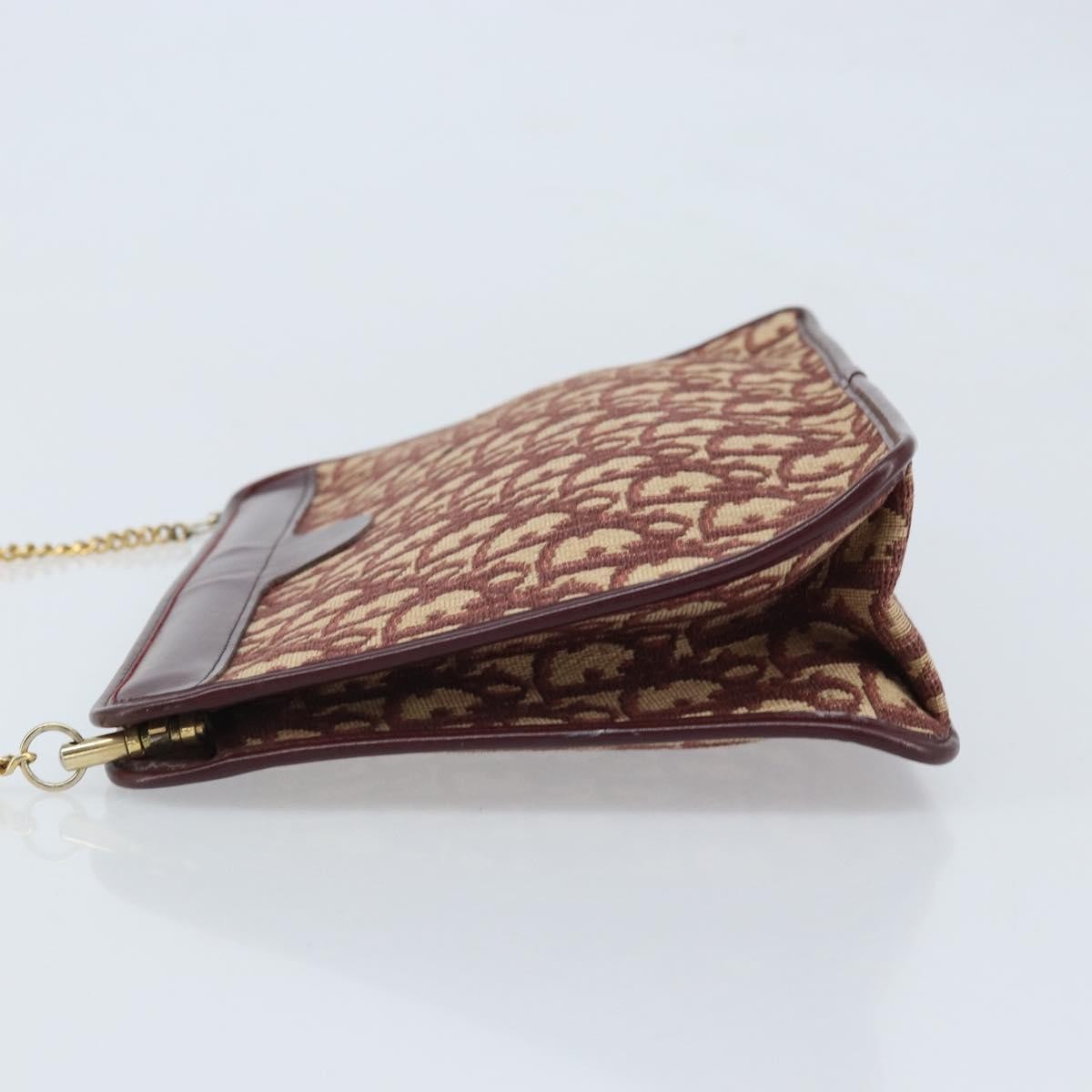 Christian Dior Vintage Trotteur Chain Canvas, Red, Canvas, Shoulder Bag