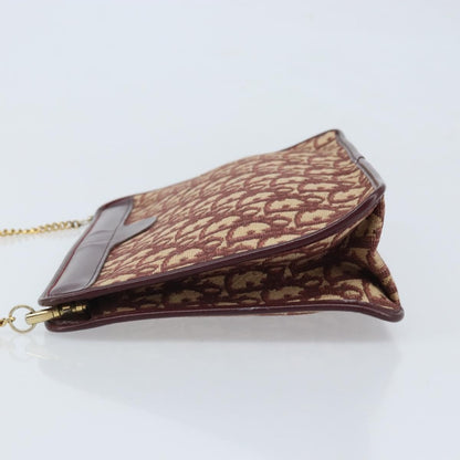 Christian Dior Vintage Trotteur Chain Canvas, Red, Canvas, Shoulder Bag