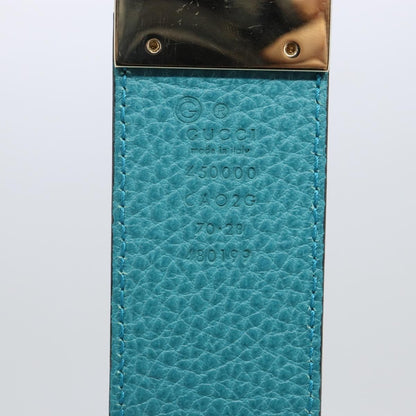 Gucci 1973 Reversible Belt (Outlet) Leather, Turquoise, Leather, Belt