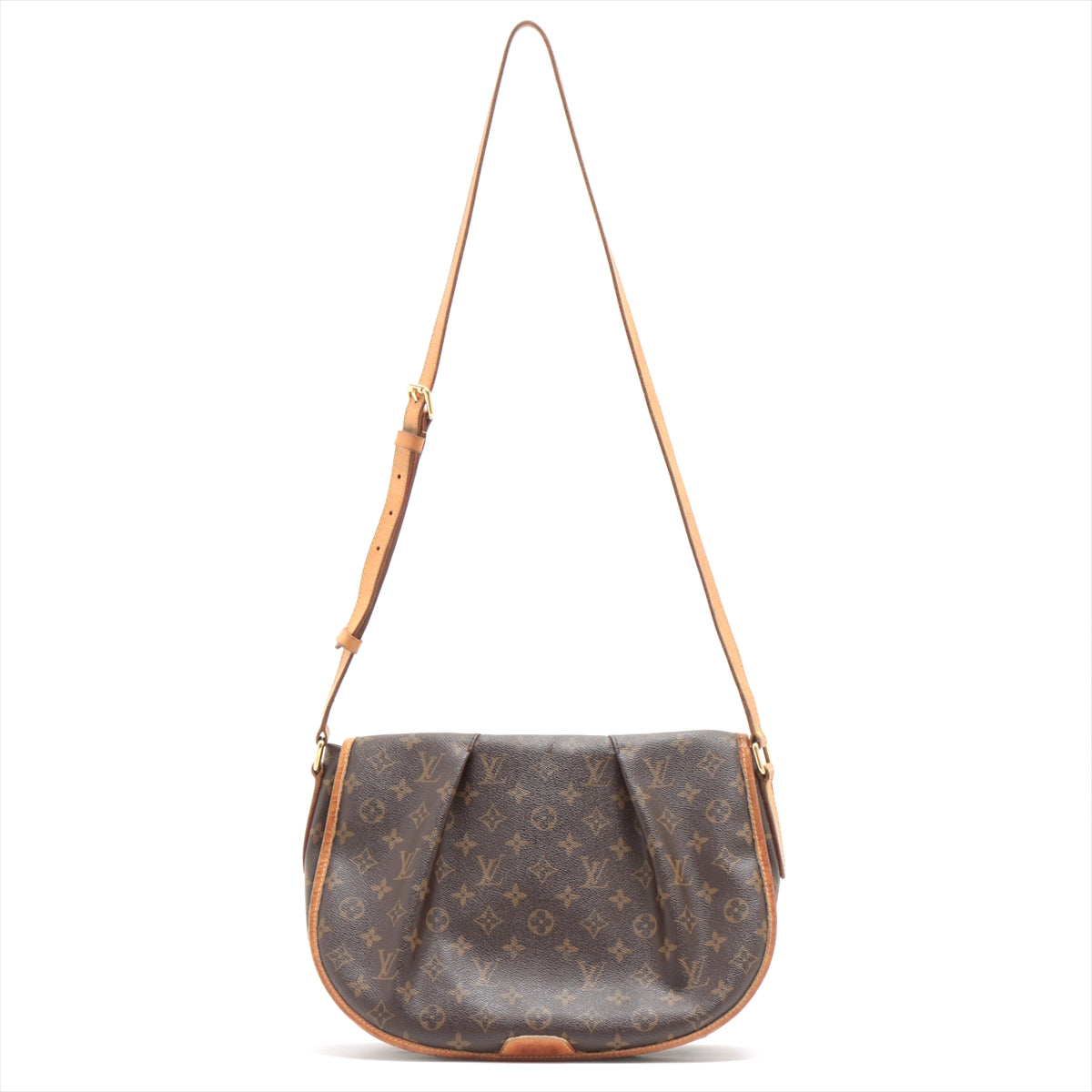 Louis Vuitton Menilmontant Handbag Monogram Canvas, BROWN, CANVAS, Crossbody bag