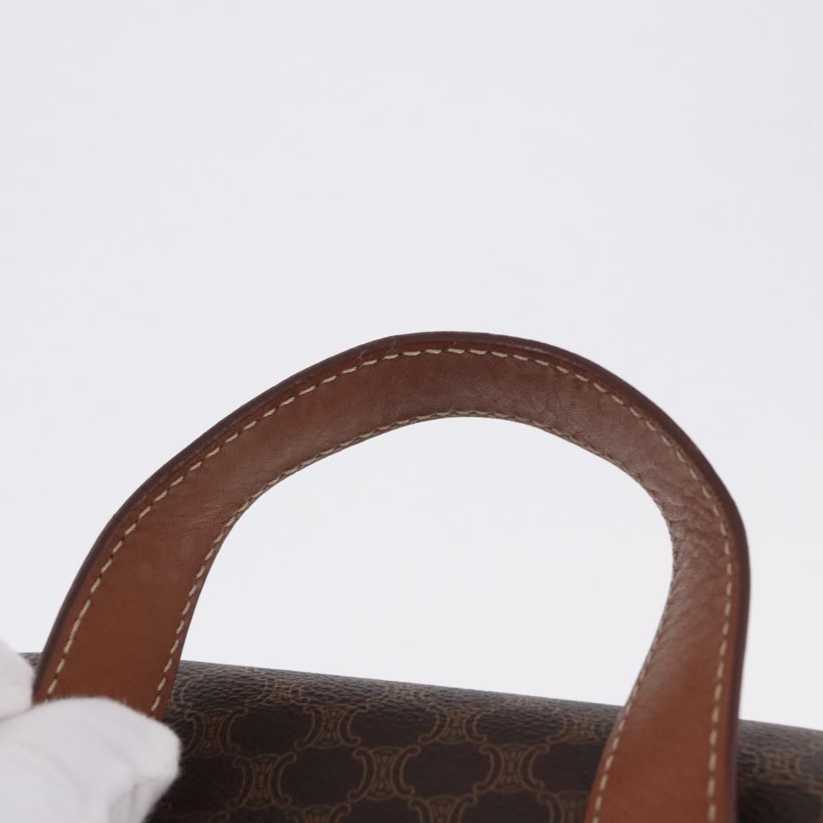 Celine Vintage Macadam Canvas, Brown, Canvas, Backpack