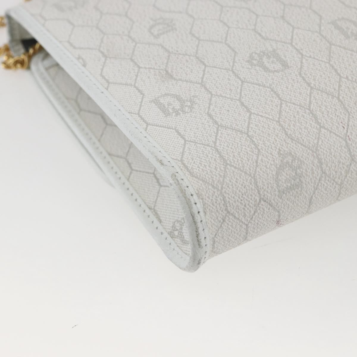 Christian Dior Vintage Honeycomb Canvas, White, Canvas, Shoulder Bag