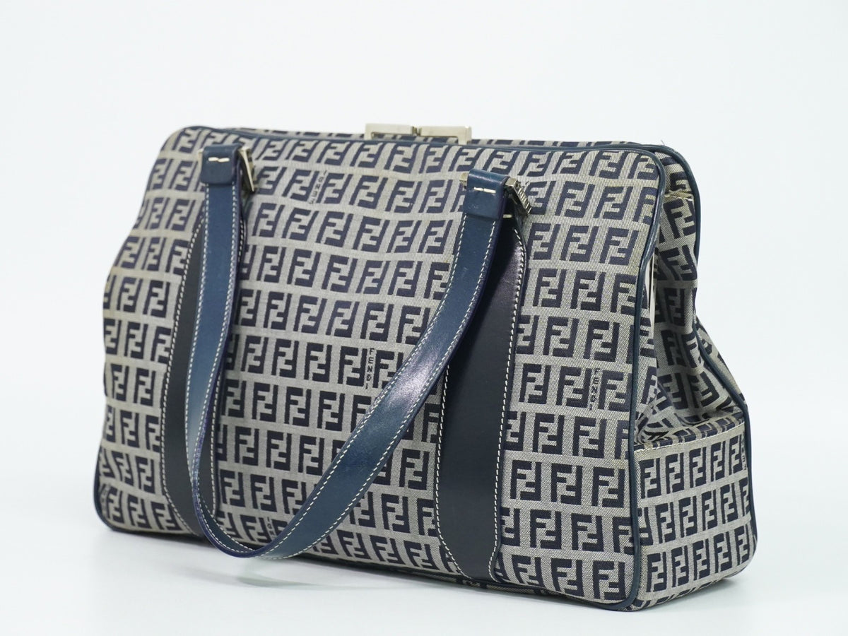 Fendi Vintage shoulderbag Canvas, Navy, Canvas, Shoulder Bag