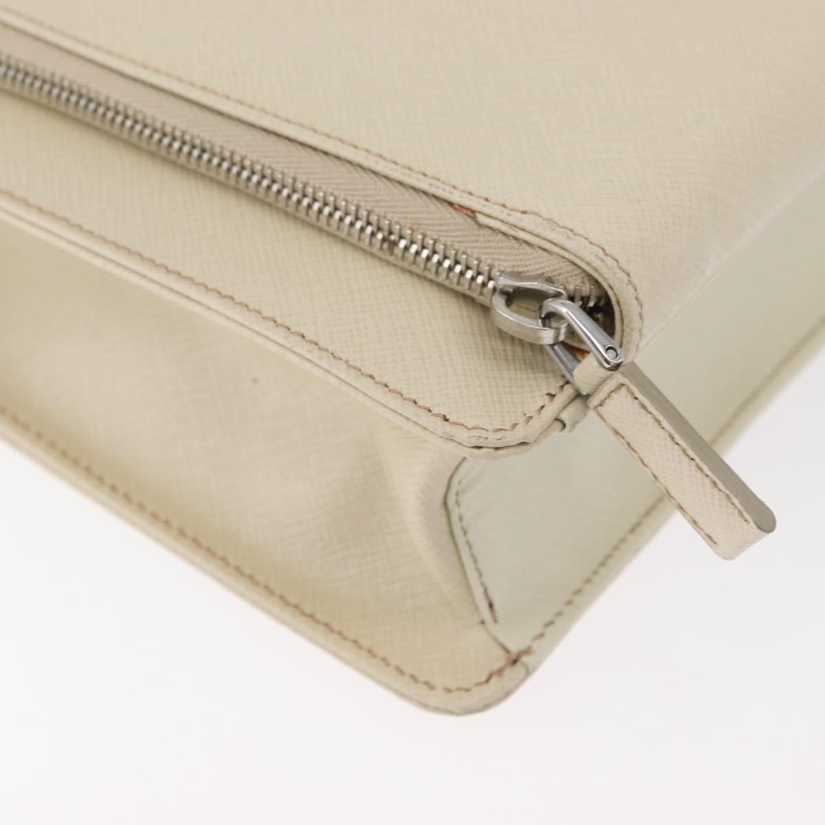 Prada Convertible Travel Saffiano Leather, Beige, Leather, Briefcase