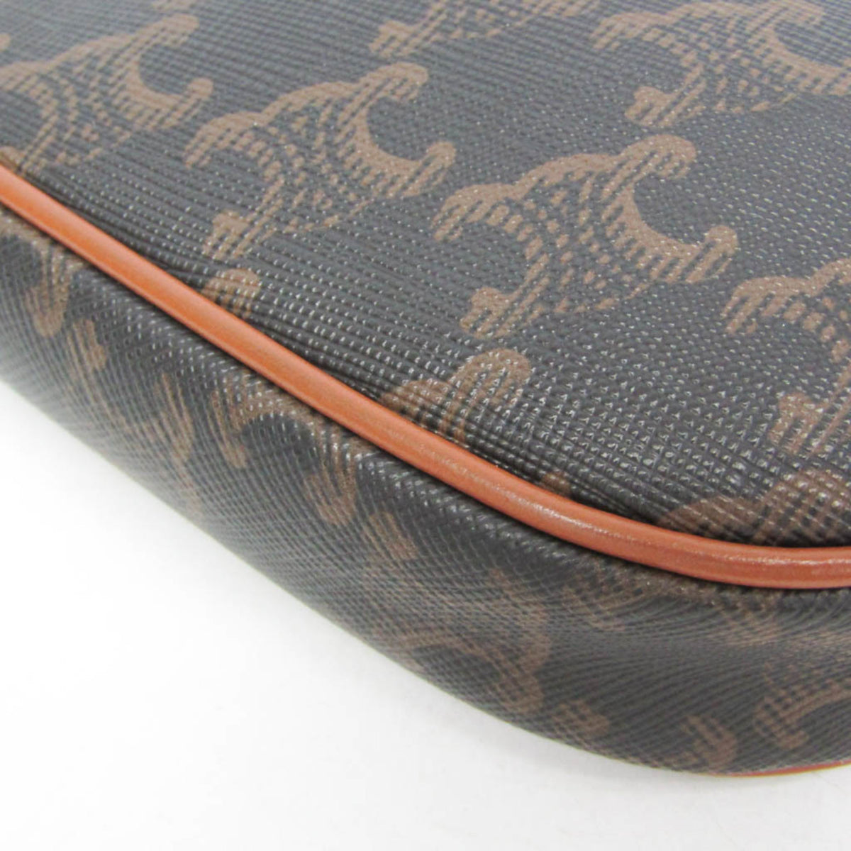 Celine Triangle Triomphe Coated Canvas, Brown, Canvas, Crossbody Bag